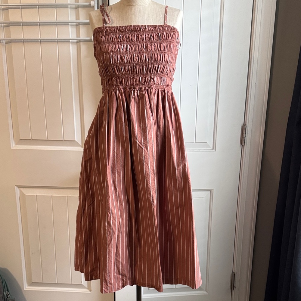 Striped Pink Midi Dress